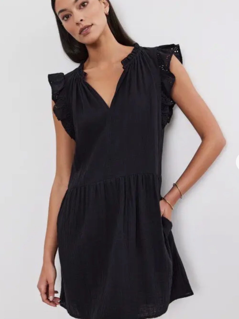 VELVET BY GRAHAM & SPENCER Grace Cotton Gauze Mini Dress